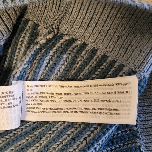 Abercrombie & Fitch Oversized Fit S/M Quarter 1/4 Zip Sweater Blue C65 - Picture 8 of 10